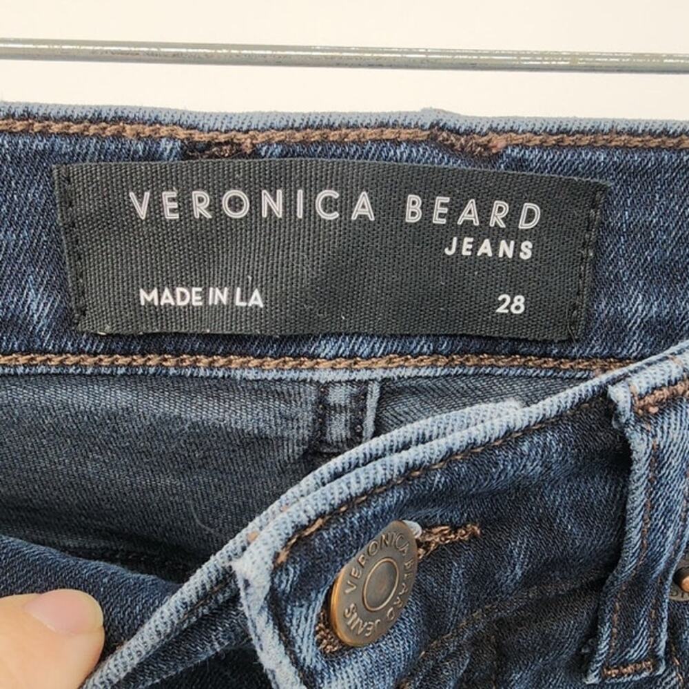 Veronic Beard Carly Kick Flare High Rise Jeans Dark Wash Stretch Size 28 - Picture 7 of 15